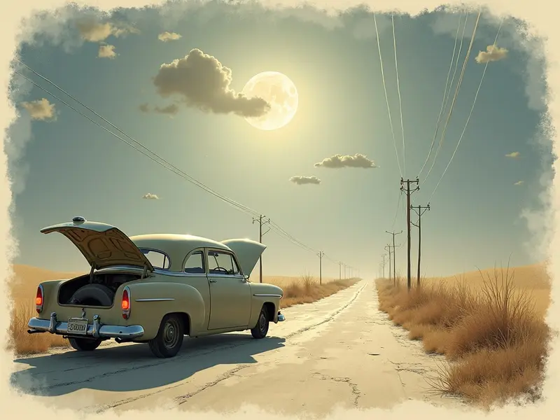 Illustration du rêve : panne de voiture