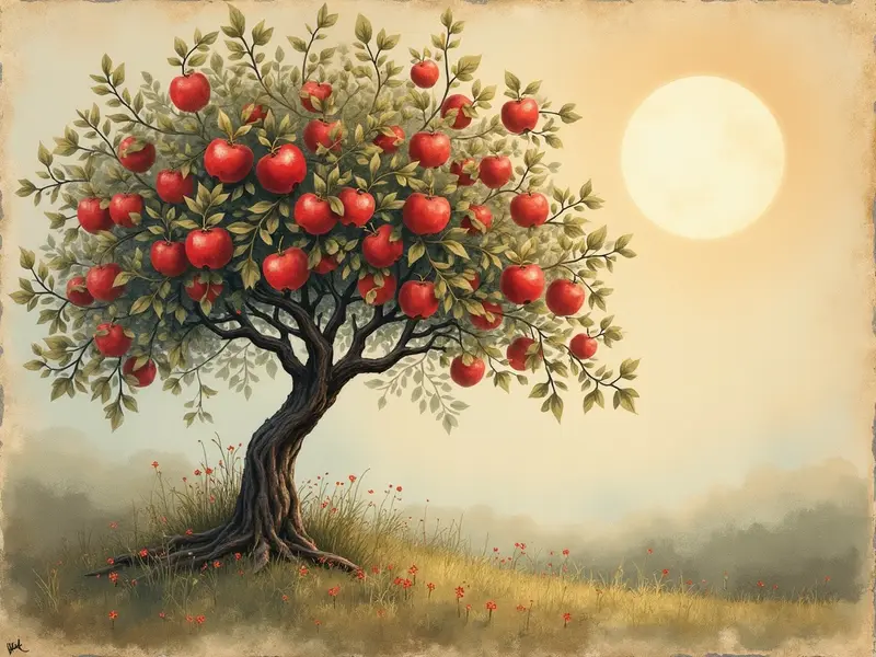 Illustration du rêve : pommier