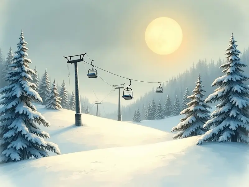 Illustration du rêve : station de ski